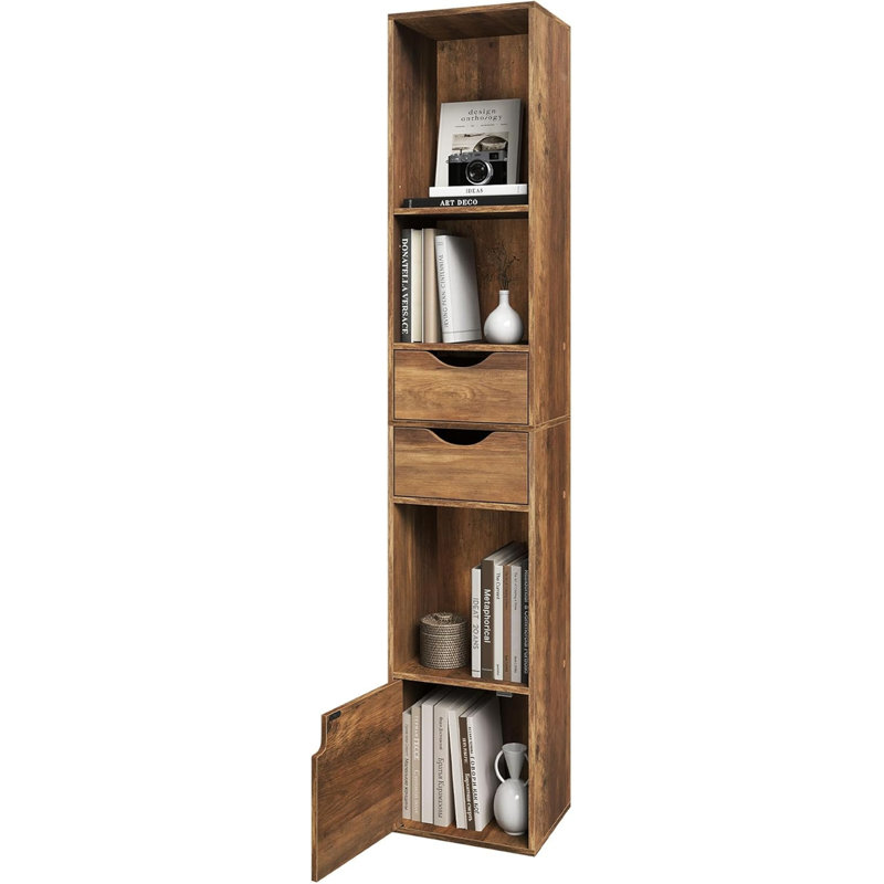 Iskender 157.5cm H x 30cm W Standard Bookcase, Brown Wood