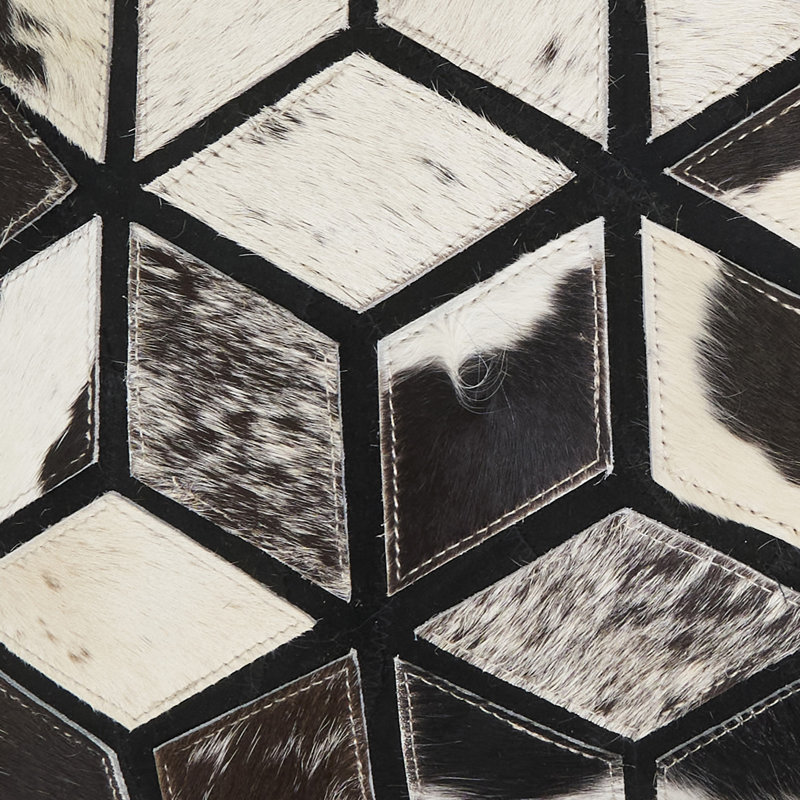 Coussin en cuir Diamond, Polyester, Noir
