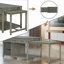 Îlot de cuisine extensible avec rangement et prises de courant, îlot de cuisine à roulettes rétro avec tiroirs et tablettes-891700065