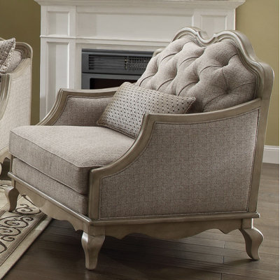 Taglieri 38.25" Wide Tufted Polyester Armchair by One Allium Way