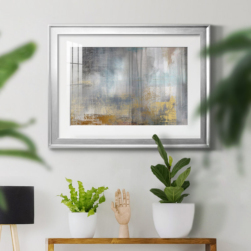 Misty Sky II Revisit - peinture encadrée, Cadre argenté, H 18,5 po x l 24,5 po x P 1,5 po