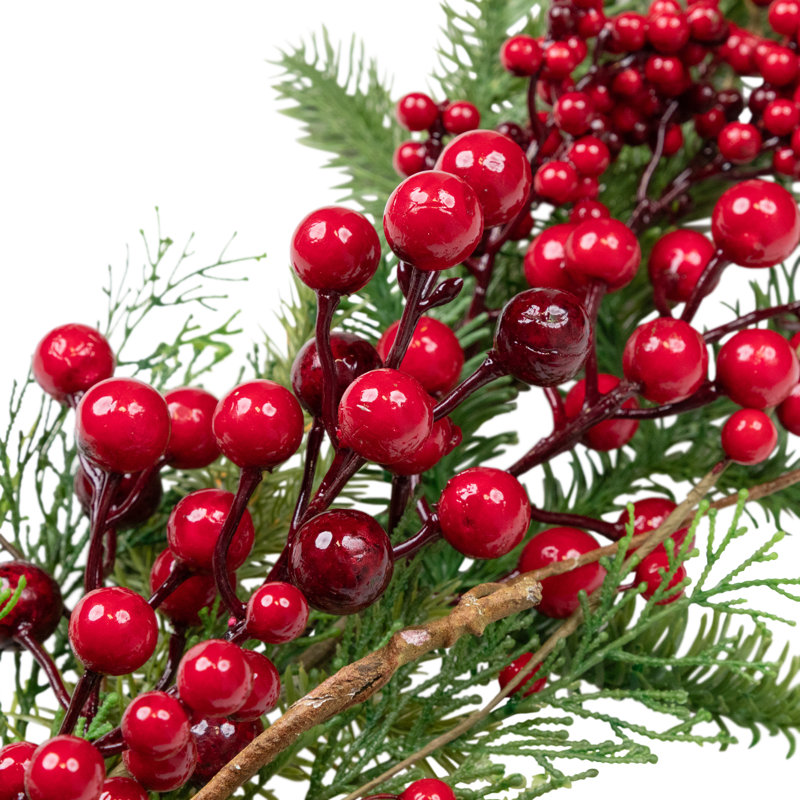 Guirlande de Noël en cèdre et baies artificielles, 5 pi, non éclairée