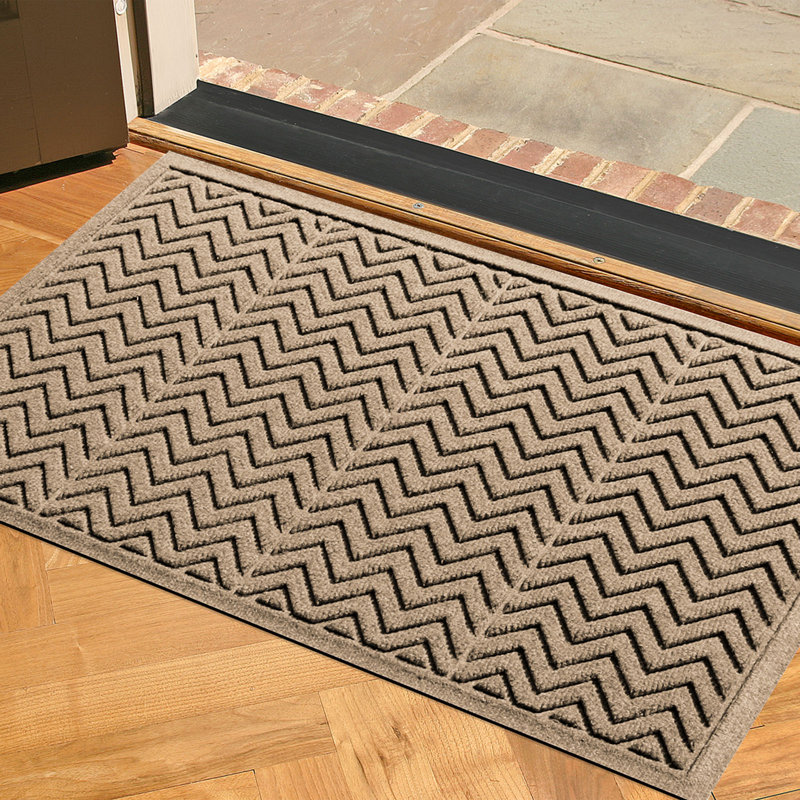 WaterHog Chevron Indoor Outdoor Door Mat, 24" W x 36" L, Camel