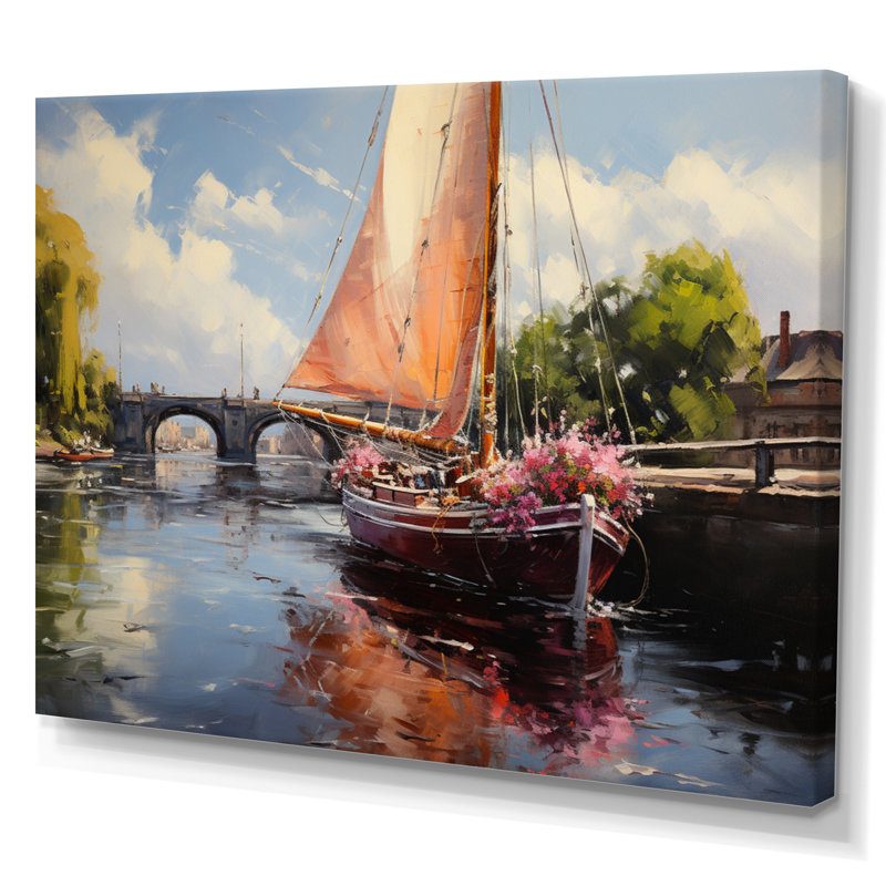 The Bridge At Argenteuil III - Cityscapes Canvas Prints, H 12 po x l 20 po x P 1 po, Toile tendue
