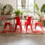 Chaises de salle à manger en métal ultrabrillantes pour l'intérieur et l'extérieur