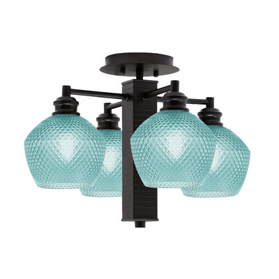Edge 4 Light Semi-Flush With 6" Glass
