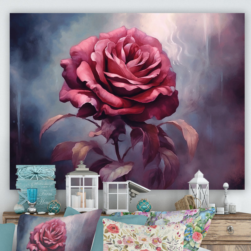 Timeless Vintage Rose - impressions sur toile rose, Toile tendue, H 12 po x l 20 po x P 1 po