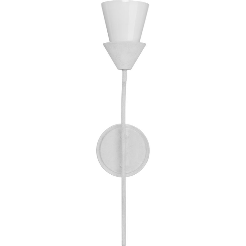 Pinellas Glass and Steel Wall Sconce, White Plaster