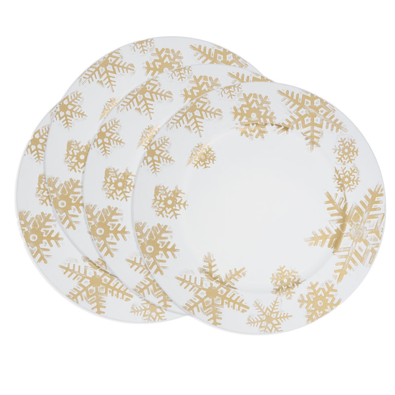Assiette de présentation de Noël flocon de neige (ensemble de 4)