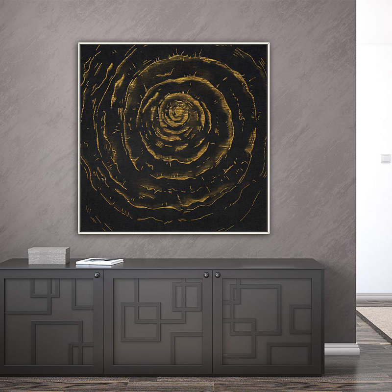 Tree Rings " H28 Abstract Circle ", White, 16" H x 16" W