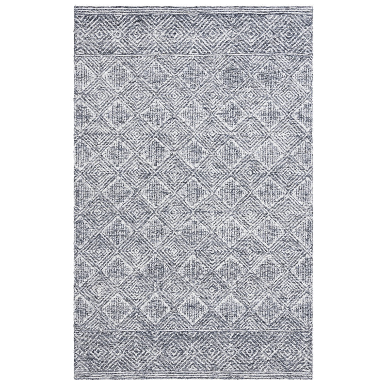 Kaitlee Hand Tufted Wool Pile Geometric Rug, Rectangle 8' x 10'