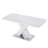 Modern Square Dining Table, Stretchable, White Table Top+MDF X-Shape Table Leg With Metal Base