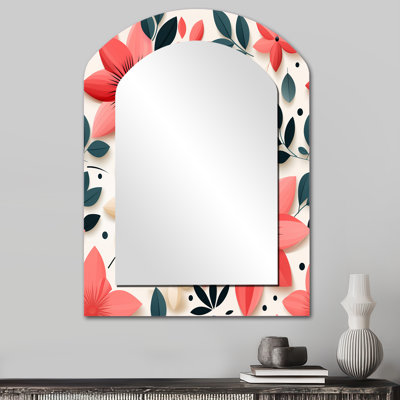 Conformation à motif floral rose et blanc - miroir mural traditionnel