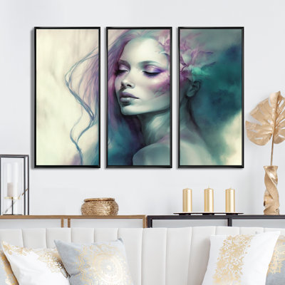 Mysterious Beauty Watercolor VII " Mysterious Beauty Watercolor VII " 3 - Pieces