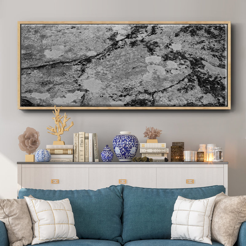 Found Textures III - Toile encadrée de qualité supérieure - prête à être accrochée, H 20 po x l 50 po x P 1,5 po