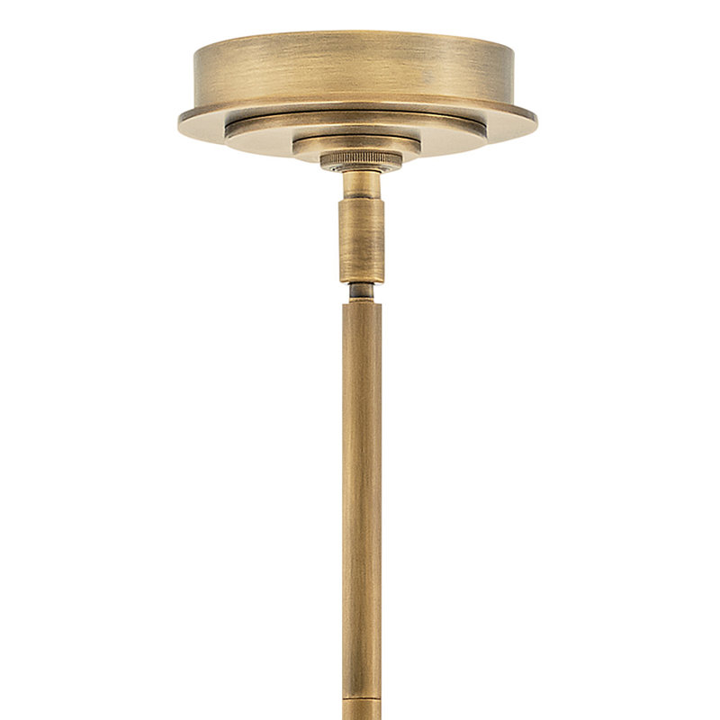 Atera 6 - Light Steel Dimmable Sputnik Modern Linear Chandelier, Heritage Brass, 9.5" H x 45" W x 45" D