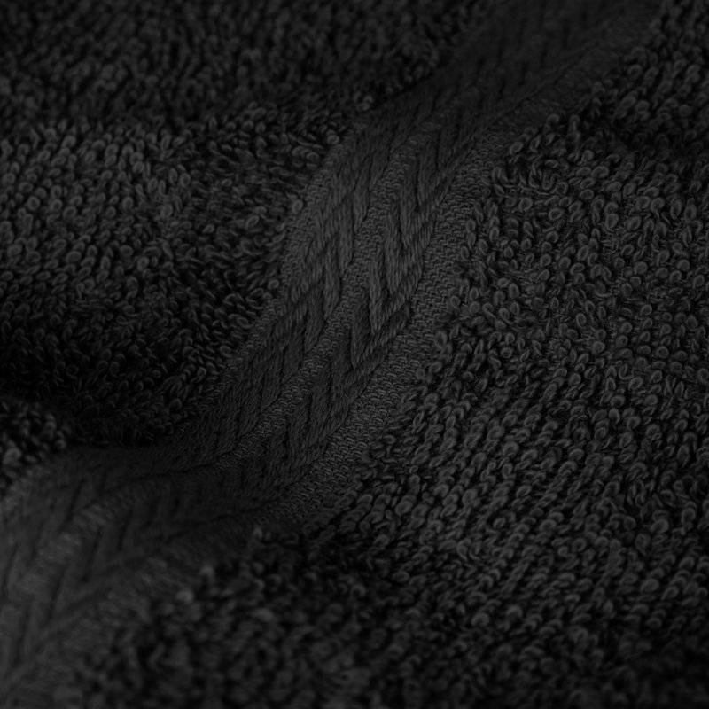 100% Cotton Lightweight Quick-Drying Absorbent 6-Piece Towel Set, Black