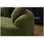 Canapé deux places incurvé en tissu chenille vert antique, aucun assemblage requis, idéal pour les petits espaces et les appartements, comprend 3 coussins décoratifs.