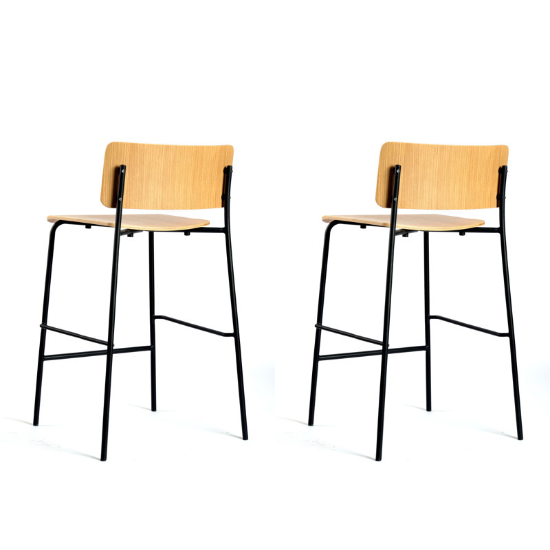 Mia Counter Stool with Metal Frame, Counter Stool (25.6" Seat Height), Natural Oak