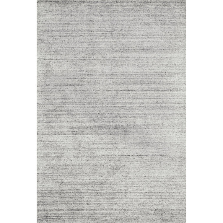 Tapis zone argenté en laine handwoven Nugent