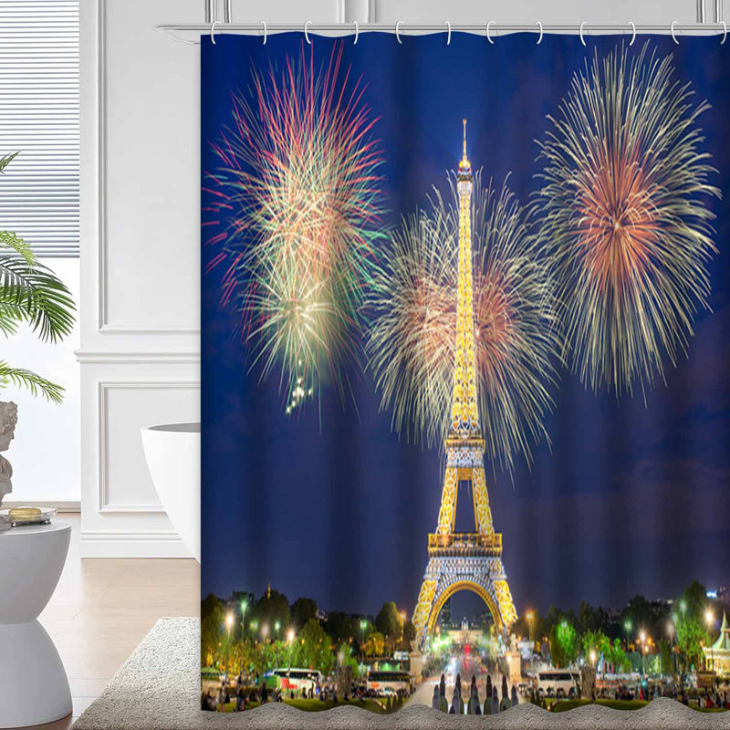 Rideau de douche Paris Tour Eiffel, L 72 po x l 78 po
