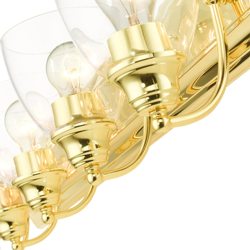 Éclairage pour meuble-lavabo à intensité variable 6 lumières Shubhika, Laiton poli