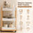 Vestra 3-Tier Wood Rolling Cart with Wheels