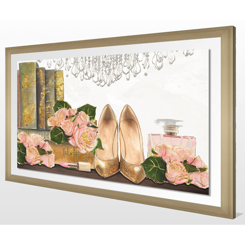 «Read to Me 2», impression sur toile, H 33,5 po x l 49,5 po x P 1 po, Encadrement champagne, Tapis transparent