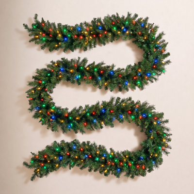 PVC Greenery 108" Pre-Lit Pinecone Garland