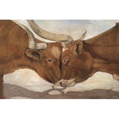 Hook ''Em Horns II by Kathy Winkler - Wrapped Canvas Painting