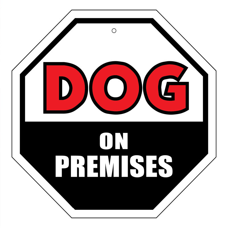 Plaque de jardin «Dog on Premises»