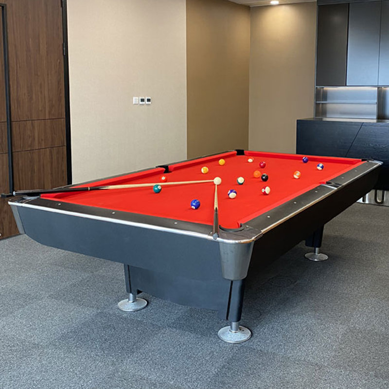 Table de billard d'intérieur trois-en-un multifonctionnelle commerciale, H 31,89 po x L 83,86 po x l 48,03 po , Rouge