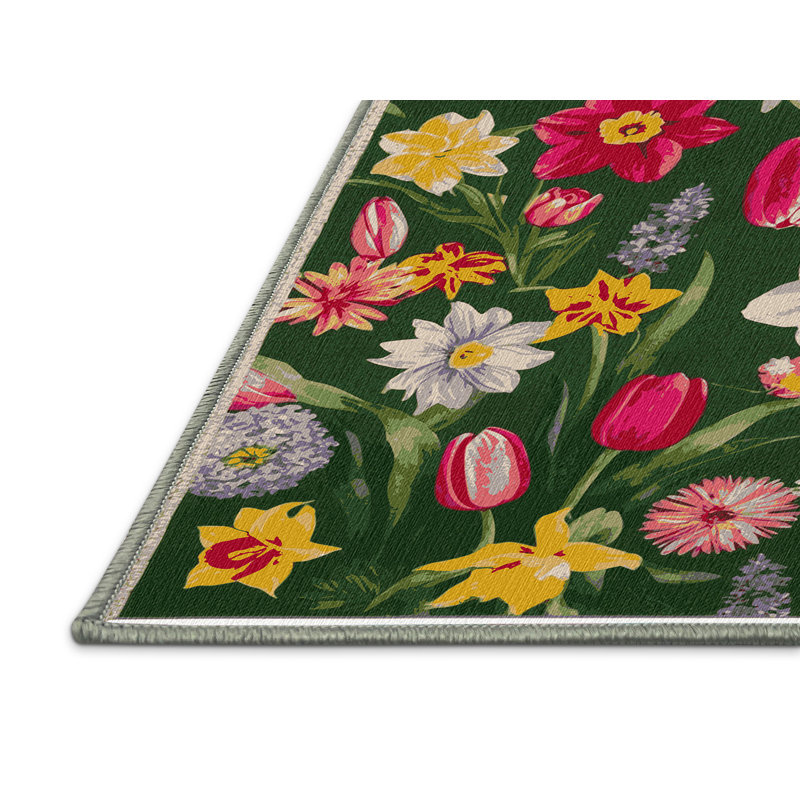  Tapis lavable fleurs de printemps, Tapis de couloir 2 pi x 5 pi