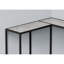 Table d'appoint contemporaine en stratifié gris - Structure étroite avec support en métal noir