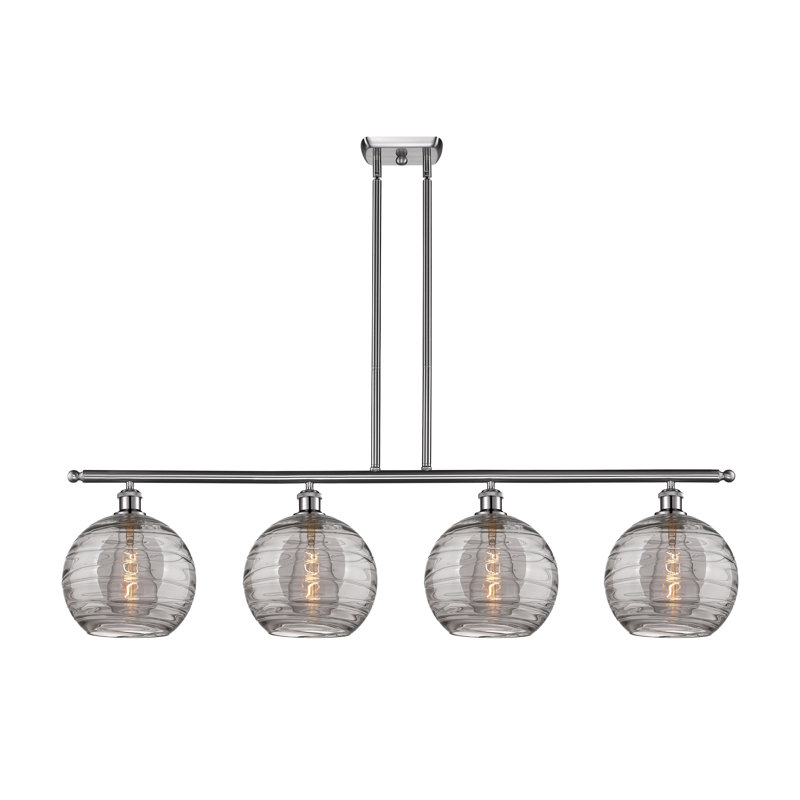 Luminaire suspendu pour îlot de cuisine 4 lumières Ellington, Nickel satiné brossé
