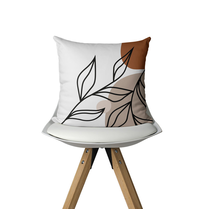 Housse de coussin d'intérieur Mia Mid-Century Leaf, 16 po x 1 po