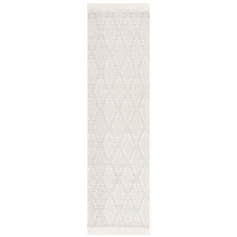 Tapis géométrique en laine et en coton tissé à la main Altis, Tapis de couloir 2 pi 3 po x 8 pi