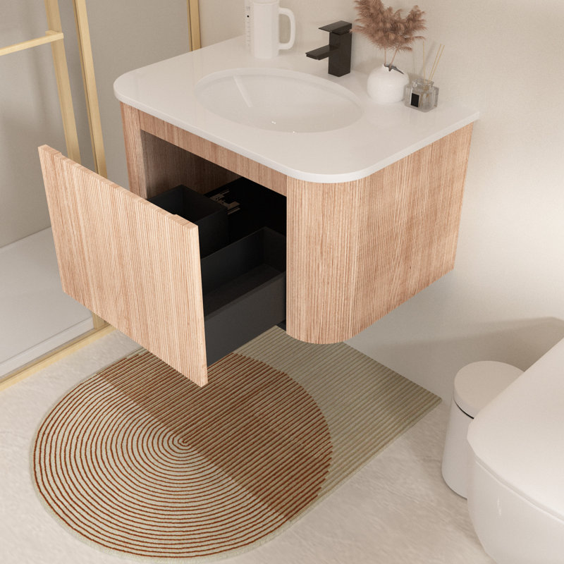 Meuble-lavabo mural avec lavabo, meuble-lavabo flottant moderne, 30"