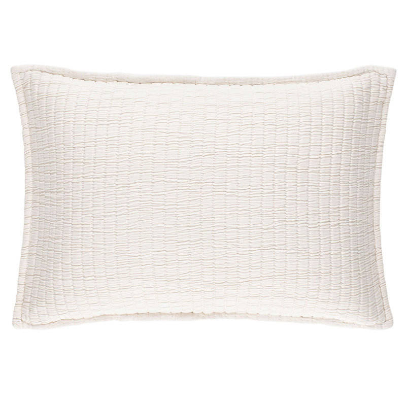 Boyfriend Matelasse Sham, Standard, Ivory