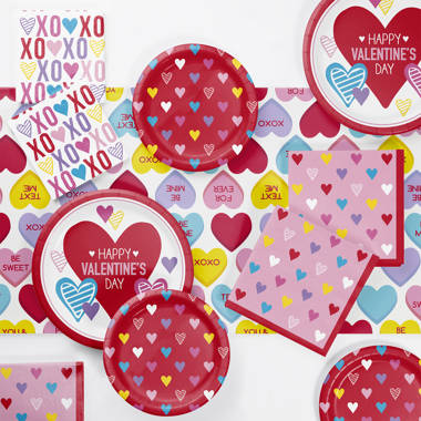 Creative Converting Valentine Hearts Party Supplies Kit, Serves 8 Creative Converting