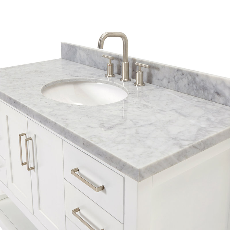 Magnolia Bath Vanity Oval Basin S049SCWOV, White, Oval