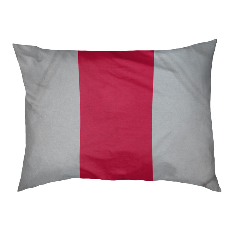Coussin Houston, Très grand (l 50 po x P 40 po x H 17 po), Argent / rouge / argent
