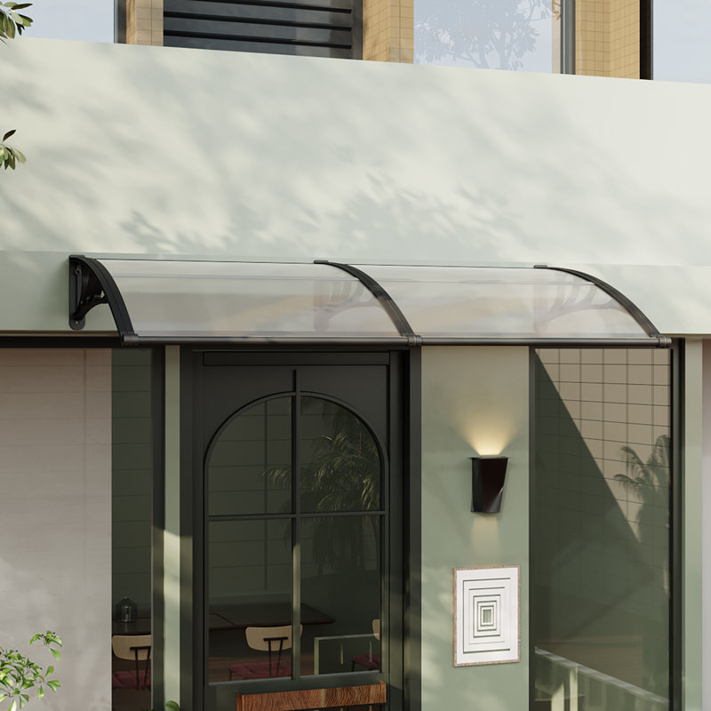 Living and Home 100 cm D Plastic Door / Window Awning, 28cm H x 200cm W x 100cm D, Clear