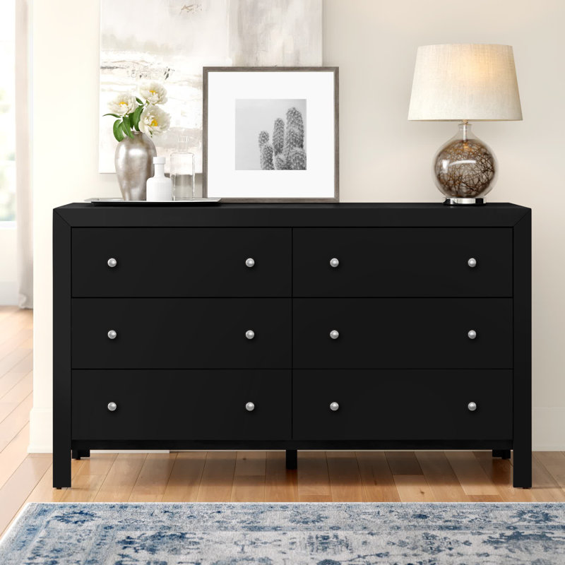 Lisbon 58'' W 6 - Drawer Dresser, Black