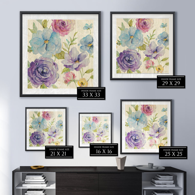Flower Medley I - reproduction de cadre photo, H 26,5 po x l 26,5 po x P 1,5 po