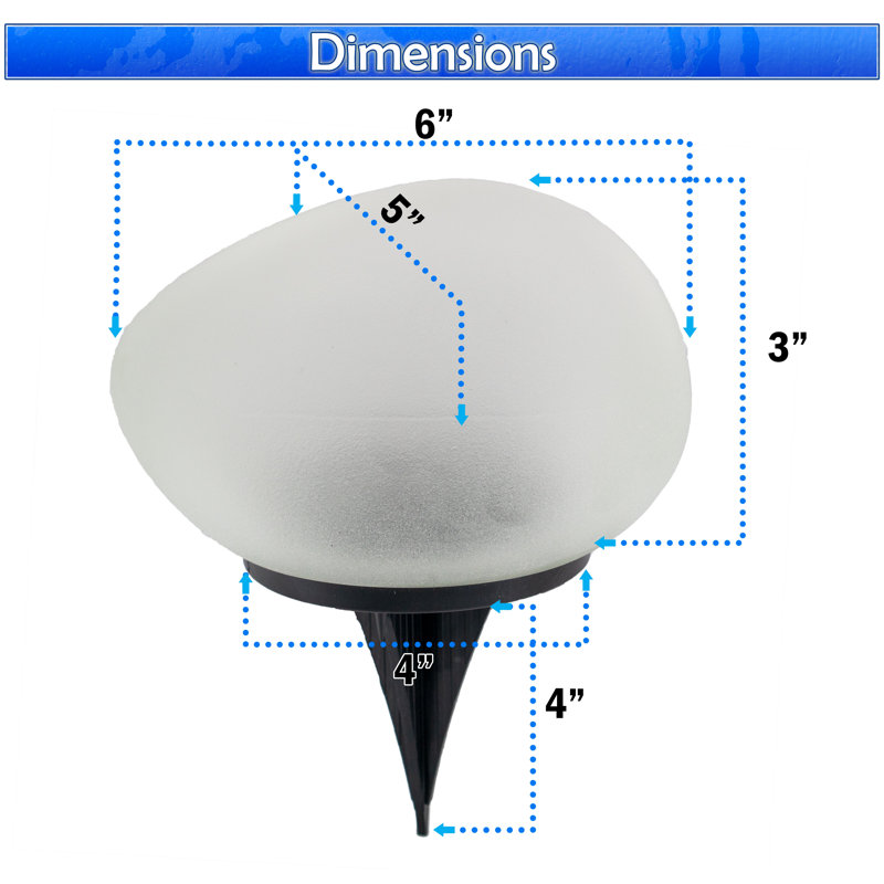 3pc Solar Rock Pathway Led Lights