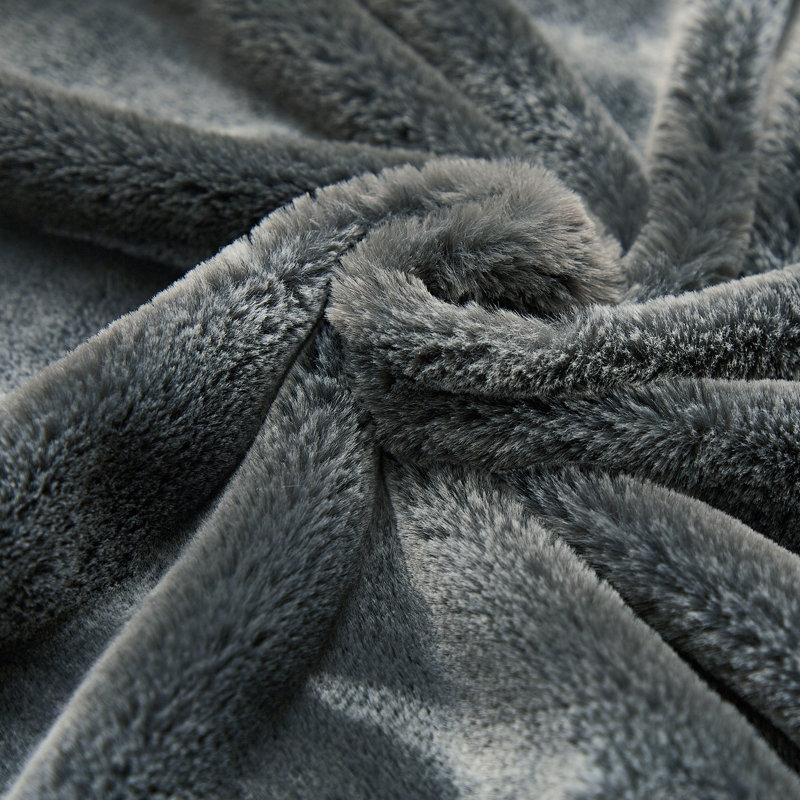 Knitted Throw Blanket, Grey