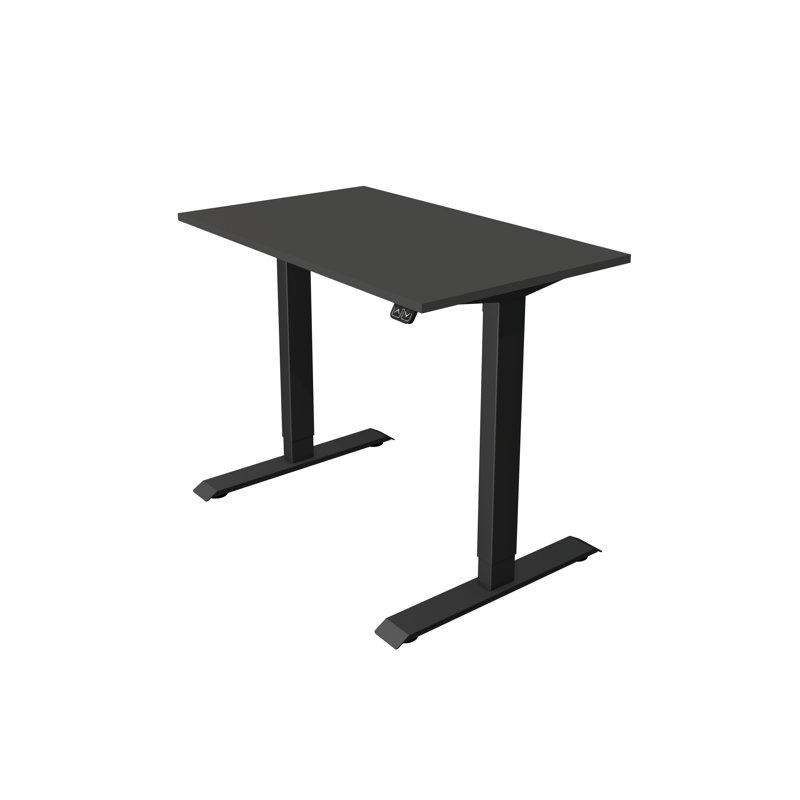 Adjustable Metal Base Standing Desk, Anthracite, 123cm H x 100cm W x 60cm D, Black