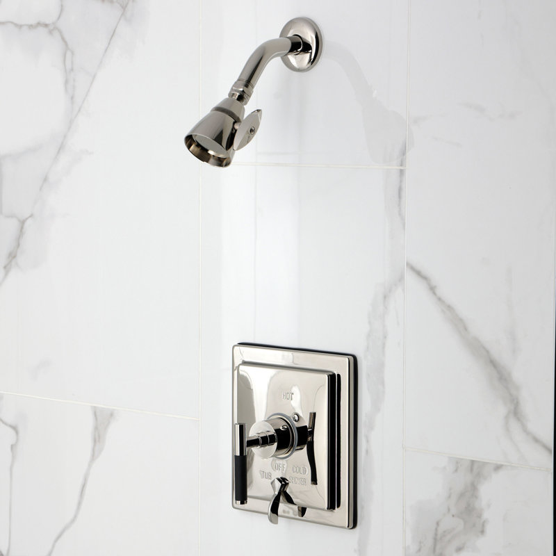 Kingston Brass Kaiser Single-Handle Pressure Balanced Tub and Shower Faucet, Polished Nickel