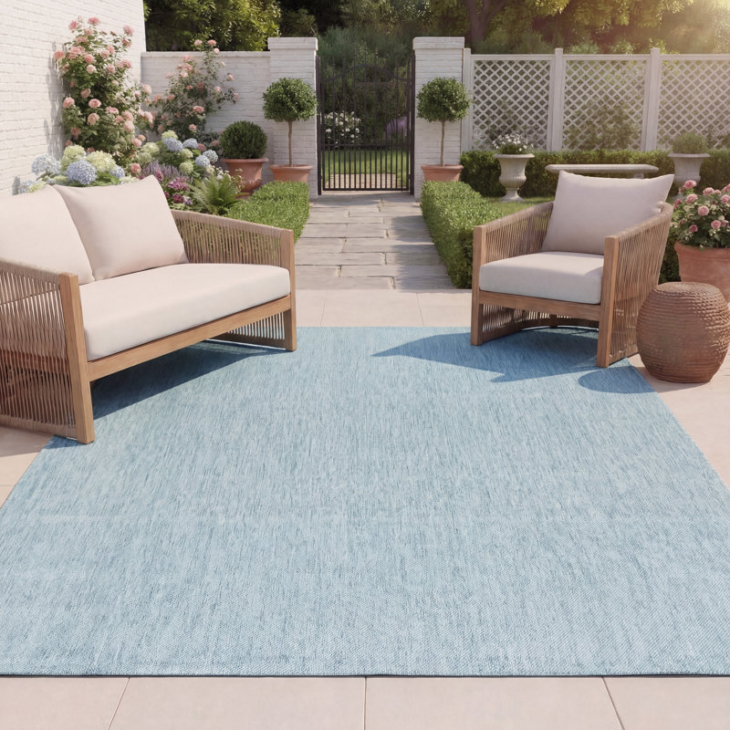 Ephraim Performance Solid Color Indoor/Outdoor Area Rug, Rectangle 8' x 10'